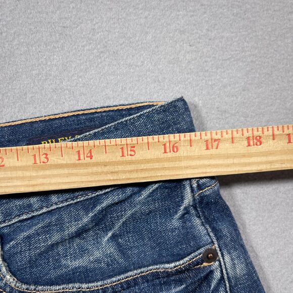 Lucky Brand Shorts Women 29 Distressed Cutoff Denim Lace Trim Blue Jean Y2K - Picture 5 of 10